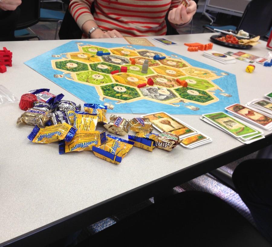 Students playing Settles of Catan!