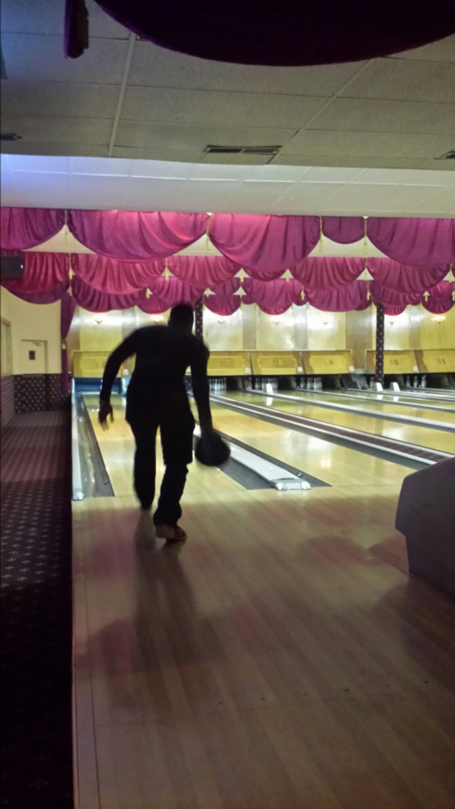 Xavier bowling using his slow and steady method